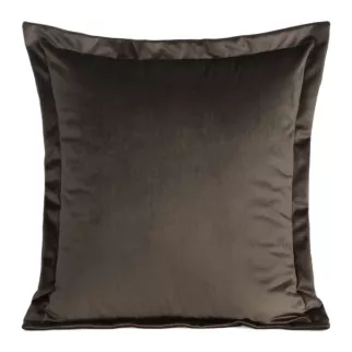 Poszewka na poduszkę 45x45 cm welwetowa z ozdobnymi brzegami brązowa RIA DIVA LINE Eurofirany