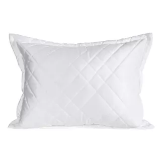 Poszewka na poduszkę 50x70 cm welwetowa zdobiona geometrycznymi przeszyciami biała RIA 6 EUROFIRANY PREMIUM