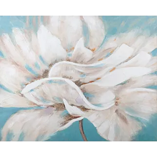 Obraz FLOWERY 2 ręcznie malowany na płótnie z motywem kwiatowym z złotymi akcentami