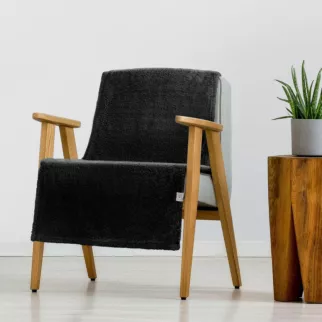 Narzuta-koc na fotel z polaru 70x160 cm czarna LORI DESIGN 91 Eurofirany