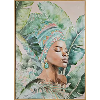 Obraz ręcznie malowany na płótnie w złotej ramce portret Eurofirany