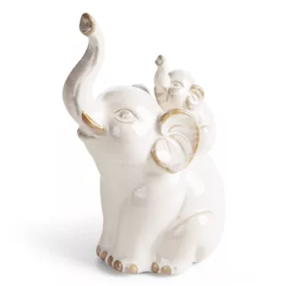 Figurka dekoracyjna słoń kremowa 13x9x20 cm AVANI Eurofirany