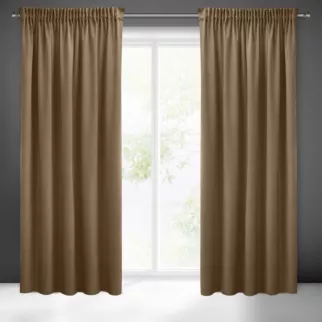 Zasłona brązowa z gładkiego welwetu 140x270 taśma SIBEL Pierre Cardin Eurofirany
