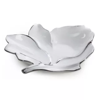 Patera dekoracyjna z glinki ceramicznej w kształcie liścia NERIS 01 Eurofirany