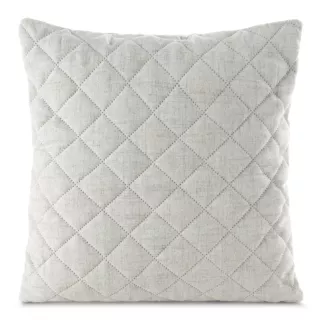 Poszewka na poduszkę 45x45 cm o strukturze lnu pikowana metodą hot press beżowa LEN Eurofirany