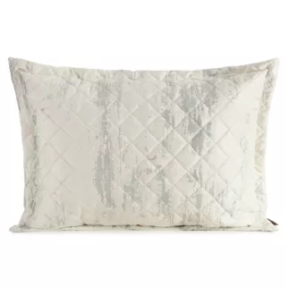 Poszewka na poduszkę 50x70 cm welwetowa pikowana metoda hot press zdobiona błyszczącym przecieranym nadrukiem biała BLINK 43 EUROFIRANY PREMIUM