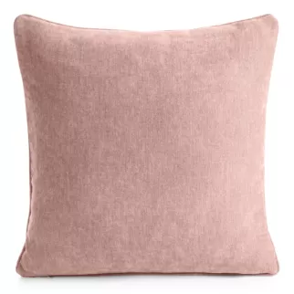 Poszewka na poduszkę 45x45 cm pudrowa z szenilowej tkaniny - VANI Eurofirany