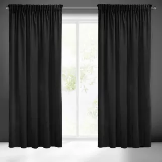 Zasłona czarna z gładkiego welwetu 140x270 taśma SIBEL Pierre Cardin Eurofirany