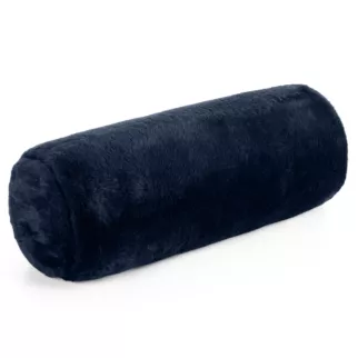 Poduszka wałek 15x45 cm granatowa z miękkiej futrzanej tkaniny  NINA Eurofirany