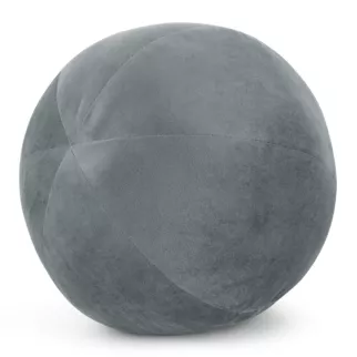 Poduszka dekoracyjna w formie kuli średnica 24 cm welwetowa srebrna GAJA Eurofirany