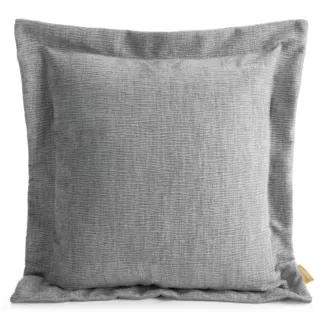 Poszewka na poduszkę  55x55 cm z szenilowej tkaniny srebrna o widocznym ozdobnym splocie Eva Minge Elegante Eurofirany