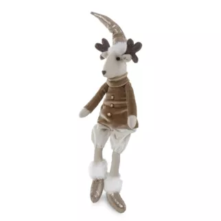 Figurka dekoracyjna świąteczna uroczy siedzący Jelonek Eurofirany