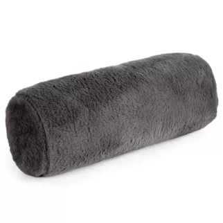 Poduszka wałek 15x45 cm stalowa z miękkiej futrzanej tkaniny  NINA Eurofirany