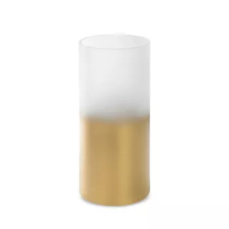 Świecznik dekoracyjny BLANCA 7 biało-złoty szklany o klasycznym kształcie Limited Collection Eurofirany