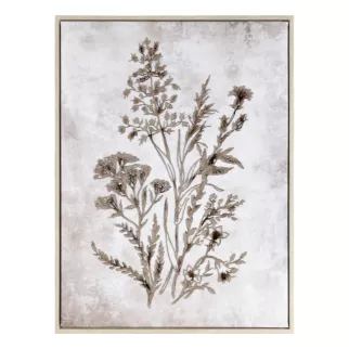 Obraz beżowo, brązowy nadruk na płótnie z motywem roślinnym 45x60 cm Eurofirany