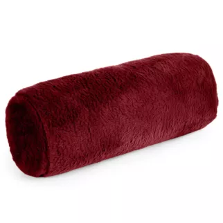 Poduszka wałek 15x45 cm bordowy z miękkiej futrzanej tkaniny  NINA Eurofirany