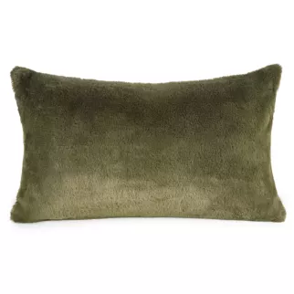 Poszewka na poduszkę 30x50 cm oliwkowa z miękkiej futrzanej tkaniny NINA Eurofirany