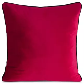 Poszewka na poduszkę 45x45 cm welwetowa o delikatnym połysku z ozdobną lamówką amarantowa GAJA 2 Eurofirany