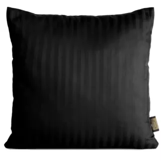 Poszewka na poduszkę 40x40 cm z satyny bawełnianej w prążki czarna VERA Eurofirany