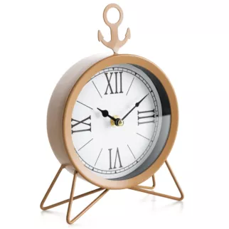 Zegar stołowy stojący brązowo-czarny w minimalistycznym stylu 16x5x23 cm Eurofirany