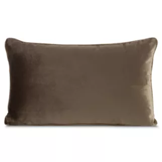 Poduszka 30 x 50 cm welwetowa ciemnobrązowa z kontrastującą lamówką GAJA 3 Eurofirany