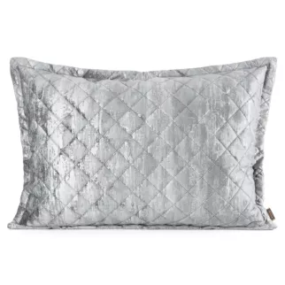 Poszewka na poduszkę 50x70 cm welwetowa pikowana metoda hot press zdobiona błyszczącym przecieranym nadrukiem srebrna BLINK 43 EUROFIRANY PREMIUM