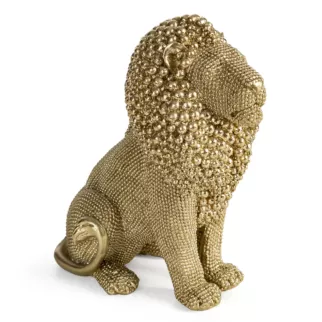 Figurka szampańska Lew o drobnym strukturalnym wzorze 15x8x18 cm ELDO 4 Eurofirany