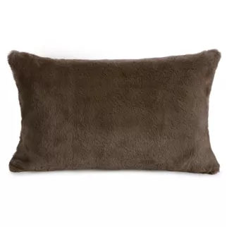 Poszewka na poduszkę 30x50 cm ciemnobrązowa z miękkiej futrzanej tkaniny NINA Eurofirany