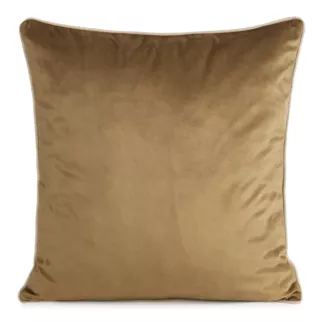 Poszewka na poduszkę 45x45 cm welwetowa o delikatnym połysku z ozdobną lamówką miodowa GAJA 2 Eurofirany