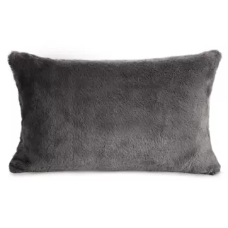 Poszewka na poduszkę 30x50 cm stalowa z miękkiej futrzanej tkaniny NINA Eurofirany