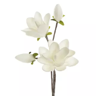 Kwiat sztuczny magnolii biały z plastycznej pianki foamiran 59 cm