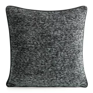 Poszewka na poduszkę 45x45 cm z plecionej szenilowej nici z efektem melanżu stalowa BARI Eurofirany