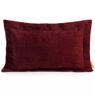 Poszewka na poduszkę  40x60 cmz szenilowej tkaniny bordowa o widocznym ozdobnym splocie Eva Minge Elegan Eurofirany