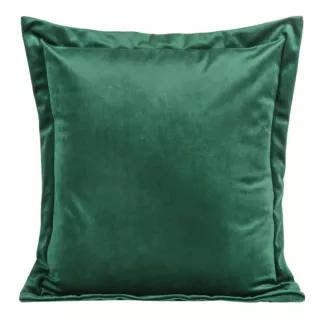 Poszewka na poduszkę 45x45 cm welwetowa z ozdobnymi brzegami ciemnozielona RIA DIVA LINE Eurofirany