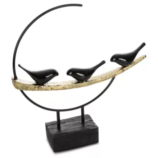 Figurka czarna designerska w minimalistycznym stylu średnica 36x36 cm SEMA Eurofirany