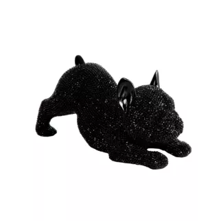 Figurka czarna pies o drobnym strukturalnym wzorze 19x8x9 cm ELDO Eurofirany