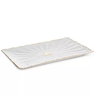 Patera ceramiczna GAIA z wytłaczanym wzorem i złotymi akcentami Eurofirany