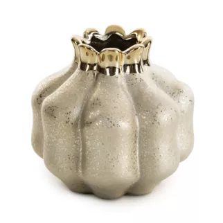 Wazon dekoracyjny MERIN o designerskim kształcie i lśniącymi akcentami Eurofirany