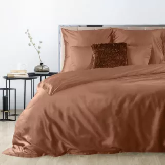 Pościel 140x200 cm komplet 2 częściowy bawełniany kolor ceglasty Nova 3 Eurofirany