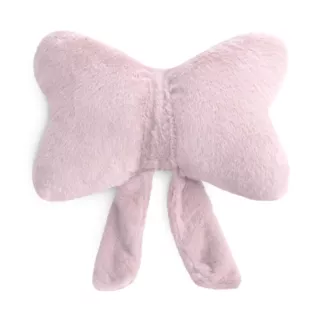 Poduszka w kształcie kokardy 37x30 cm z futerkowej tkaniny jasnoróżowa WIOSNA 135 Eurofirany