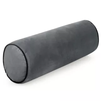 Poduszka dekoracyjna wałek 45 x 15 cm welwetowa stalowa zdobiony kontrastującą lamówką GAJA Eurofirany