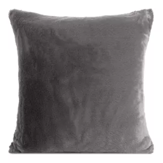Poszewka na poduszkę 45x45 cm stalowa z miękkiej futrzanej tkaniny NINA Eurofirany