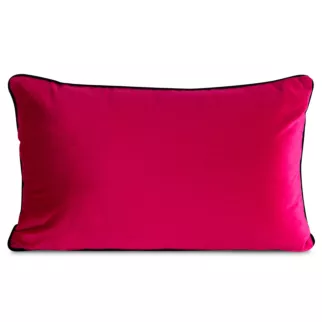Poduszka 30 x 50 cm welwetowa amarantowa z kontrastującą lamówką GAJA 3 Eurofirany