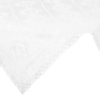 Bieżnik na stół 85x85 cm biały ażurowy OLIVIA w stylu boho Eurofirany