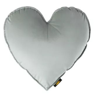 Poduszka w kształcie serca 45 x 45 cm welwetowa popielata Eurofirany