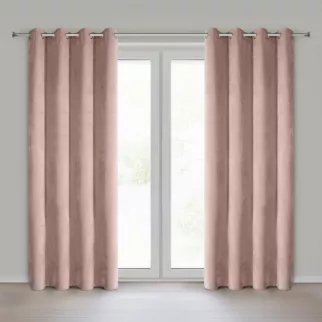 Zasłona pudrowa z szenilowej tkaniny 140x250cm przelotki - VANI Eurofirany