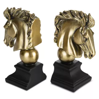 Komplet podpórek na książkę czarno-złoty 23x9x21 cm Eurofirany