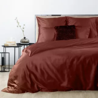 Pościel bawełniany 140x200 cm komplet 2 częściowy kolor burgundowy Nova 3 Eurofirany