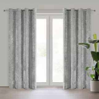 Zasłona szara z szenilowej tkaniny 140x250 cm przelotka - NILO Eurofirany