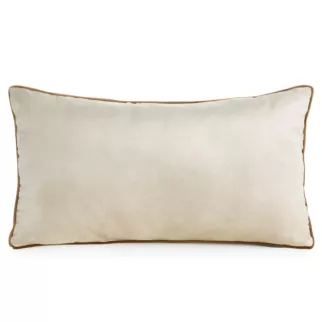 Poduszka 30 x 50 cm welwetowa jasnobeżowa z kontrastującą lamówką GAJA 3 Eurofirany